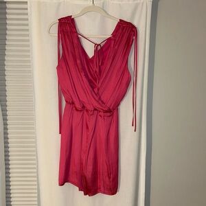 Hot Pink romper with pockets